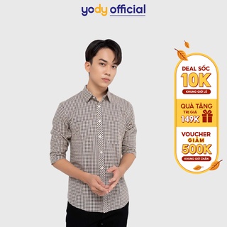 Áo sơ mi nam Yody kẻ phối trẻ trung năng động SMM3029