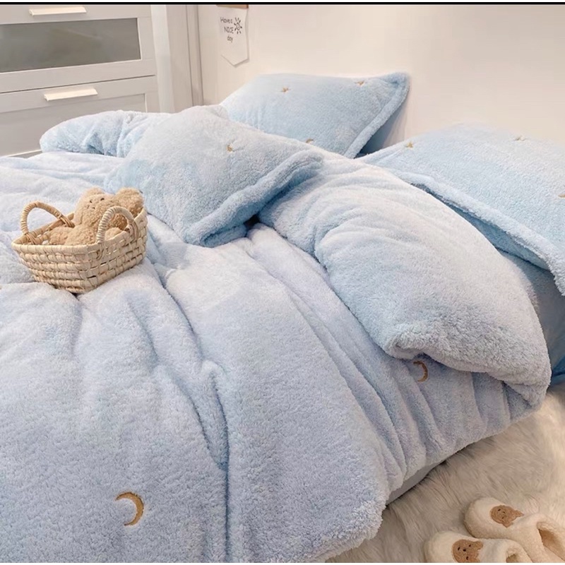 Set Bộ Vỏ Chăn Ga Nỉ Lông, Mềm Êm, Ấm Áp Cho Mùa Đông