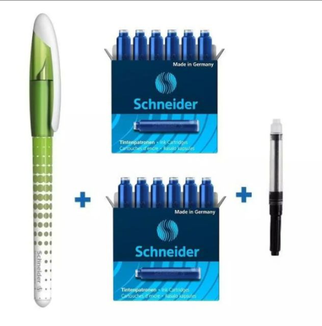 Combo bút máy học sinh Schneider Voyage ngòi EF. Tặng kèm eye dropper