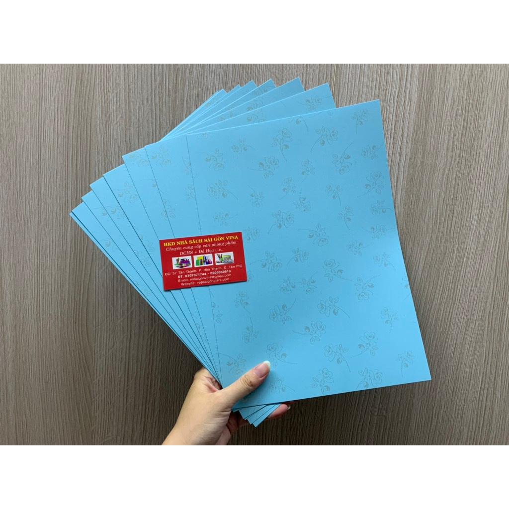 Xấp 10 Tờ Bìa Thơm A4 Dày 180gsm Có Hoa Văn Đủ Màu Giấy Thủ Công