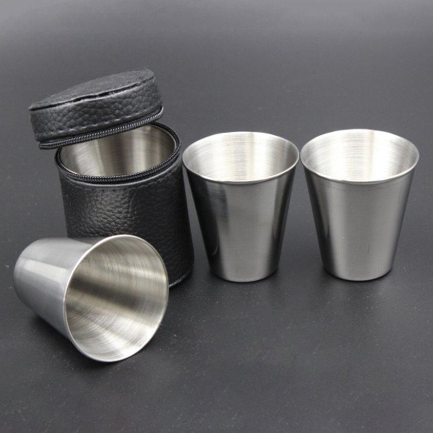 Cốc uống nước trà cà phê bằng thép không gỉ 30ml tiện dụng mang theo khi đi cắm trại