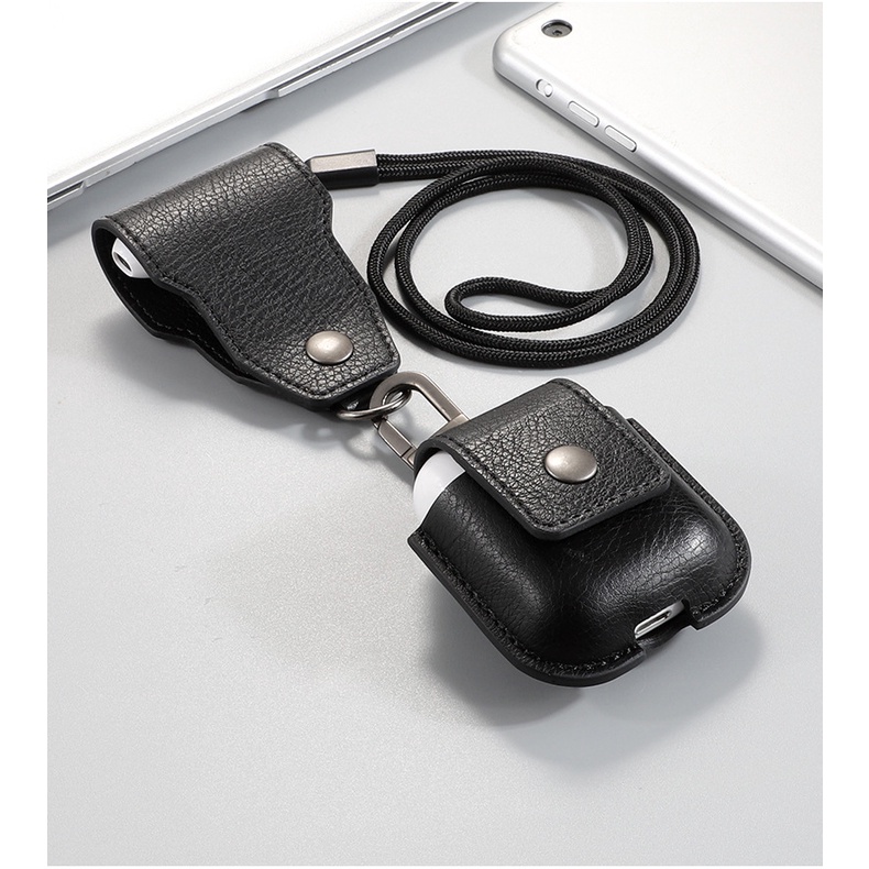 Bao Da Leather Dành cho Airpods 1/2 Kèm Túi Đựng Tai nghe