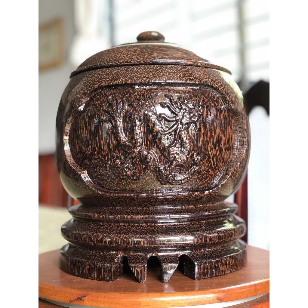 Bình giữ nhiệt | Bộ Vỏ bình Giữ ấm trà bằng gỗ Thốt Nốt - (HÀNG LOẠI 1)- tặng kèm ấm trà - Danh Dừa Shop