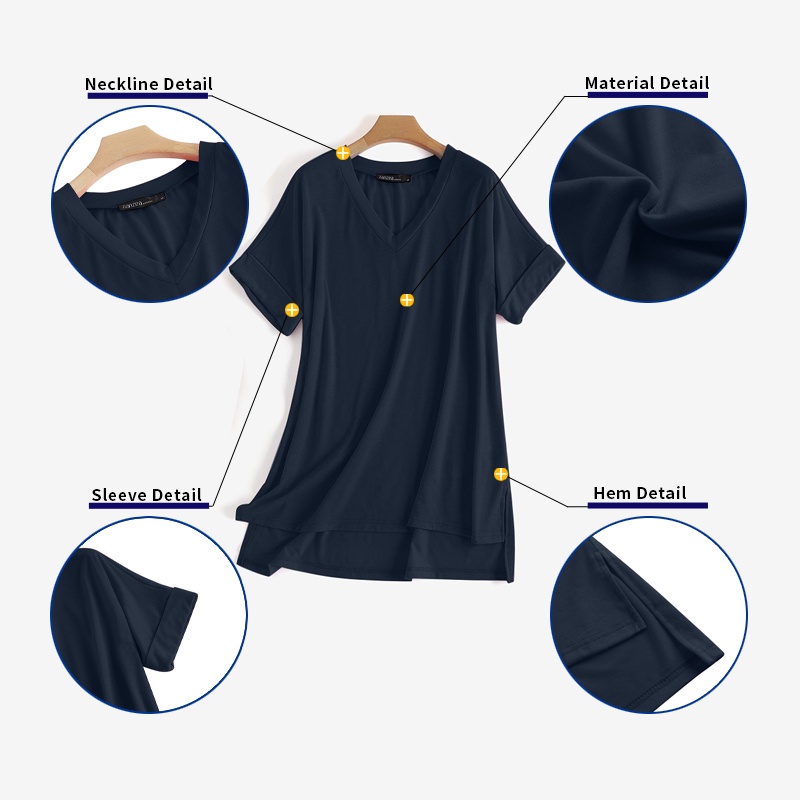 Áo kiểu ZANZEA tay lỡ cổ chữ V xẻ tà thời trang dành cho nữ