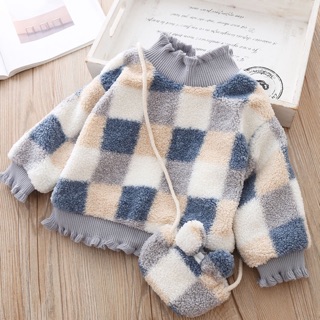 Áo len cổ 3p cho bé gái