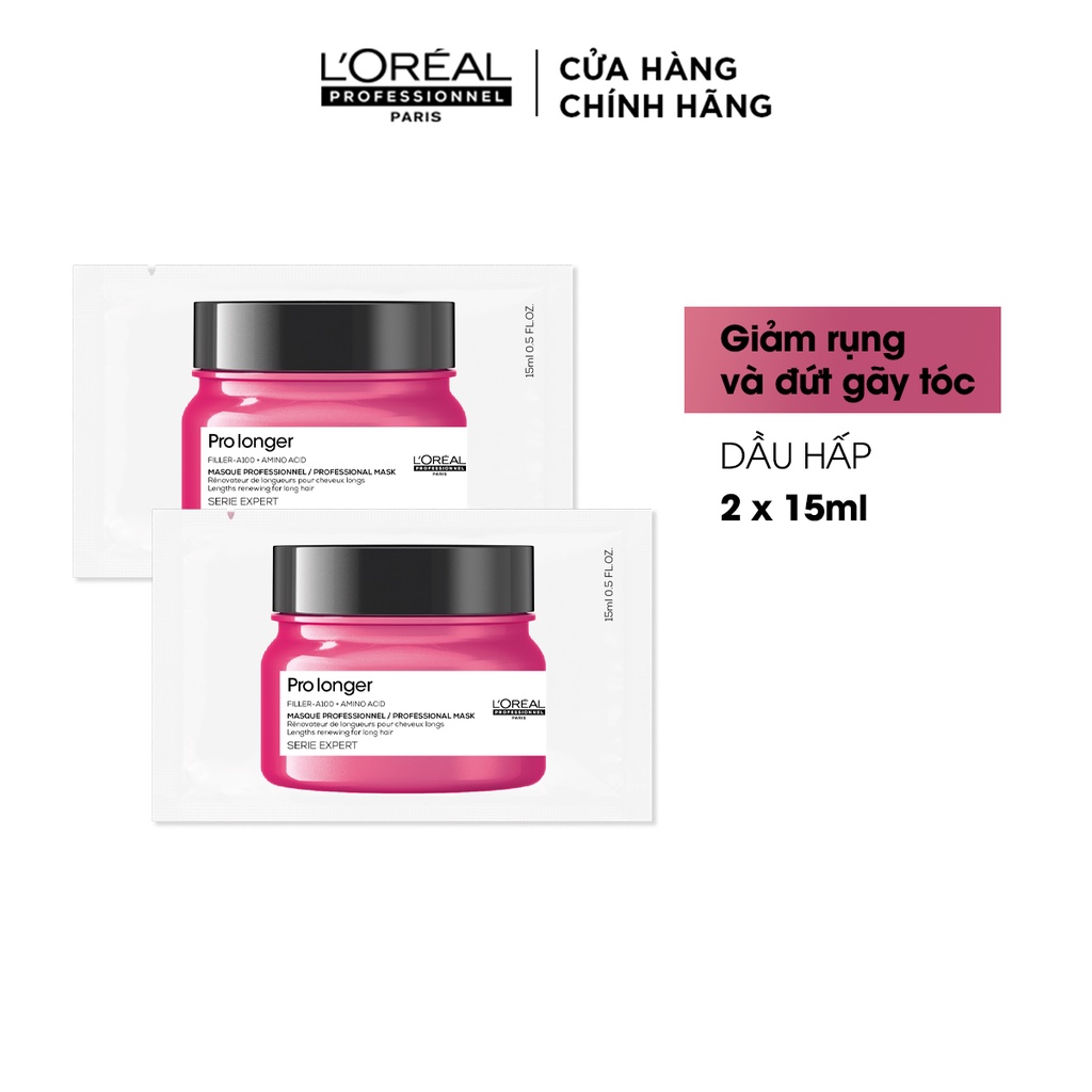 GIFT_Combo 2 Dầu hấp giúp tóc chắc khỏe, giảm đứt gãy và dài hơn L'Oréal Professionnel Serie Expert Pro Longer 15ml/hộp