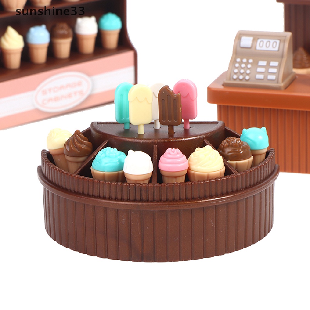 Bộ Phụ Kiện Trang Trí Nhà Búp Bê Hình Kem Ốc Quế Sữa mini Dễ Thương