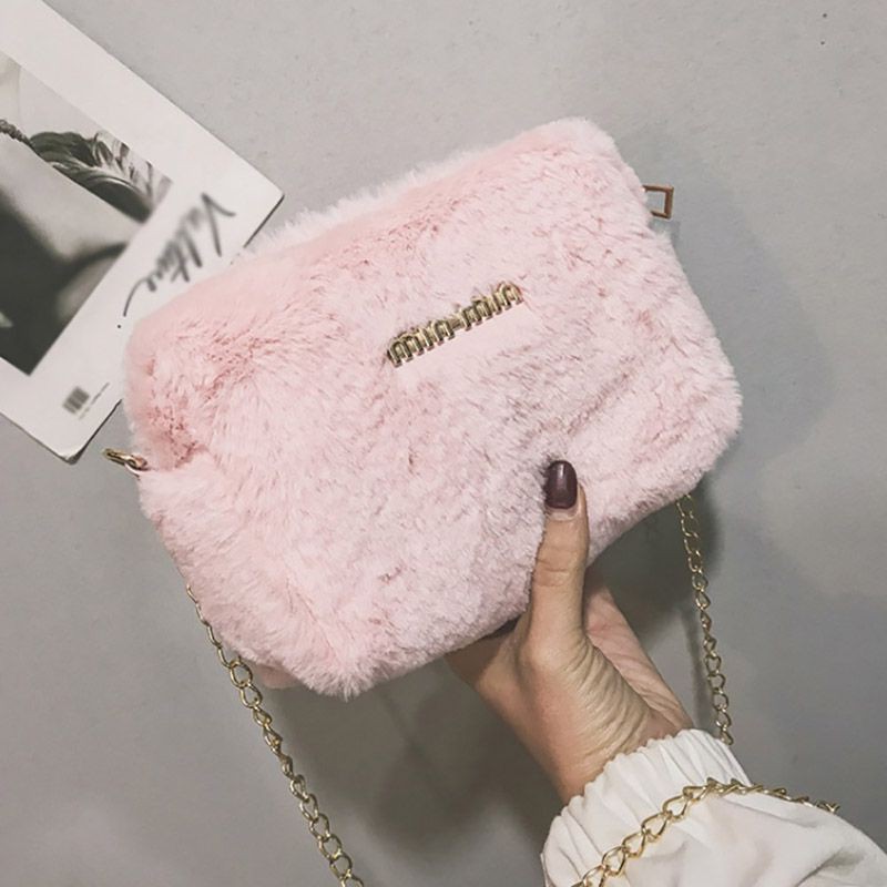 Túi đeo chéo bằng lông mịn mượt thiết kế dễ thương hợp thời trang