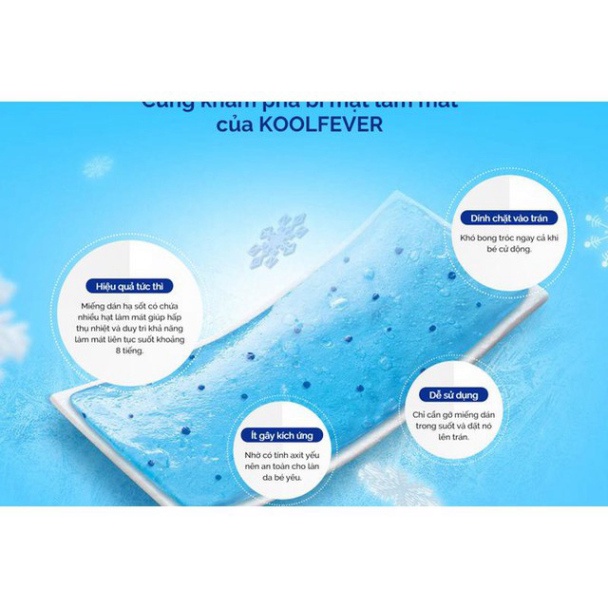 Miếng Dán Giảm Đau, Hạ Sốt, Hạ Nhiệt Nhanh Cho Trẻ Em, Người Lớn Kool Fever Nhật Bản  Hộp 8 gói 16 miếng