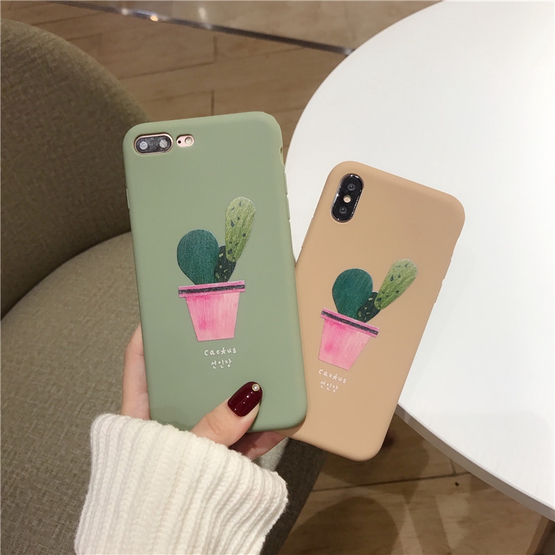 Ốp điện thoại silicone in hình cây xương rồng cho Iphone 6/6s/6+/6s+/7/+/8/+/X/Xr/Xs/Max | BigBuy360 - bigbuy360.vn