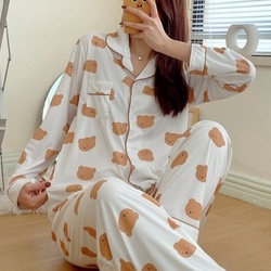 Đồ ngủ pijama dài, đồ ngủ nữ mặc nhà họa tiết xinh xắn, dễ thương