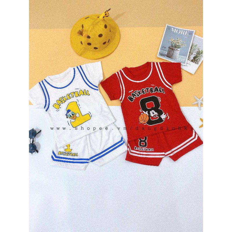 BỘ QUẦN ÁO CỘC TAY BASKETBALL CHO BÉ TRAI BÉ GÁI 8-18Kg