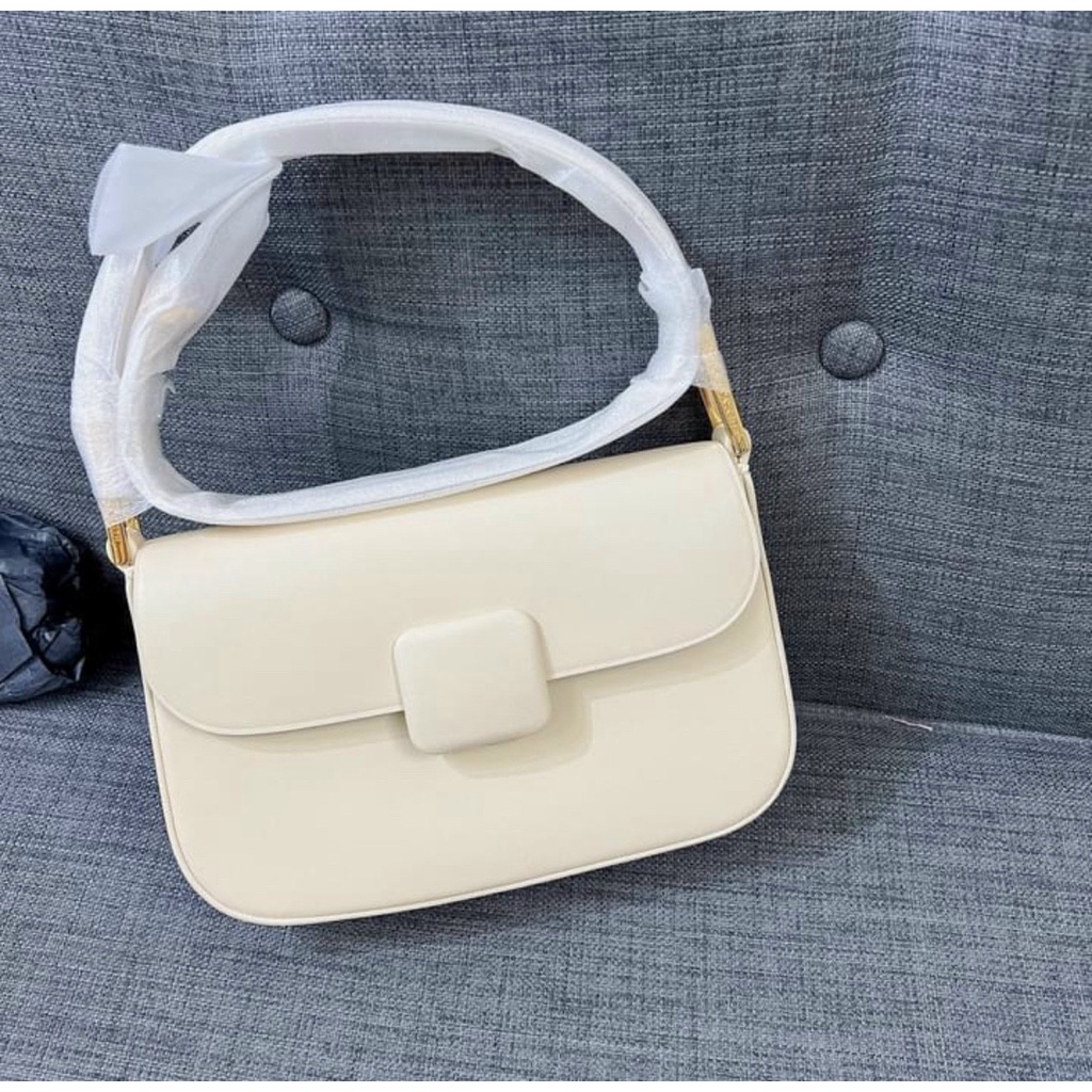 túi kẹp nách + đeo chéo nữ CK2-20270818 trắng kem hàng auth tuồn