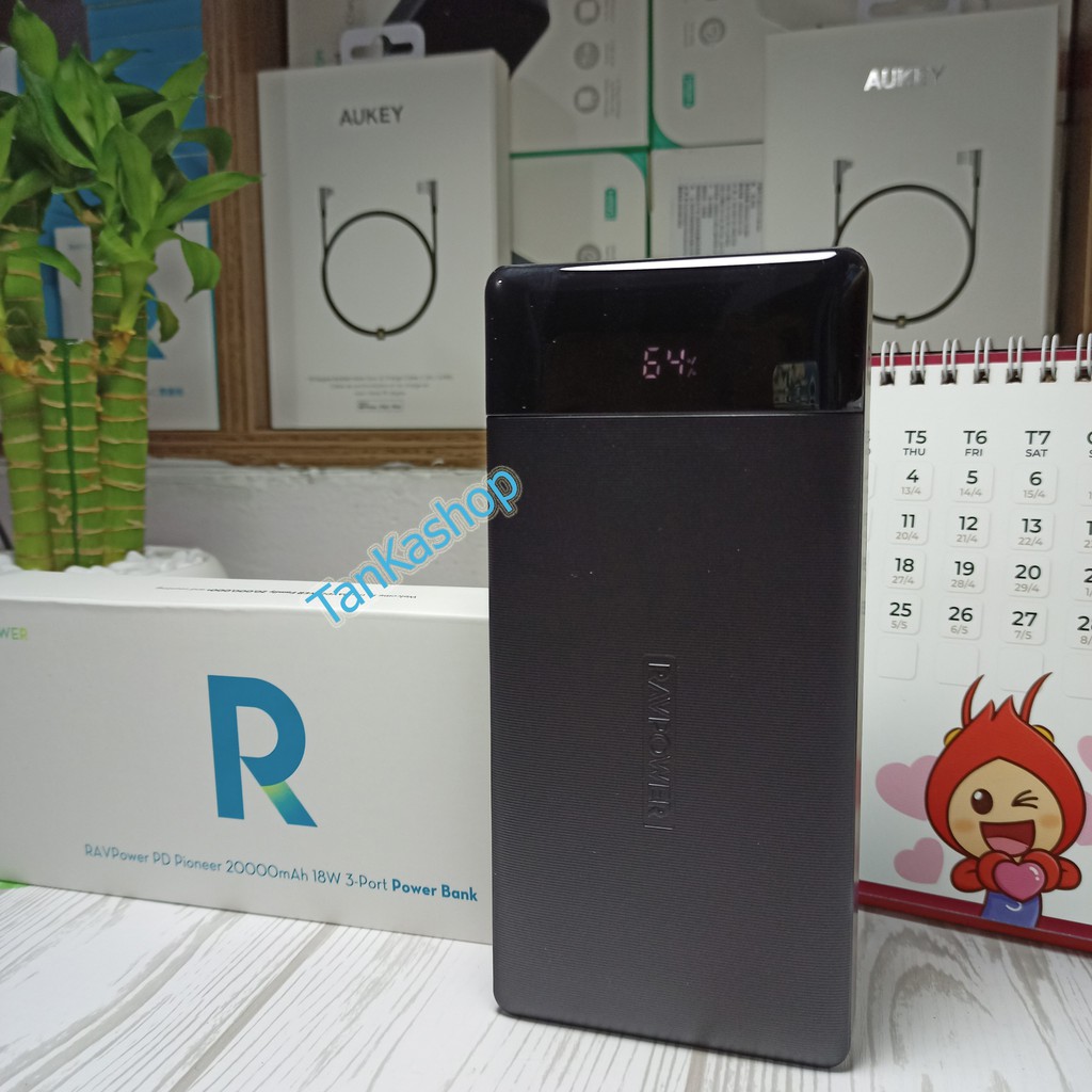 Sạc Dự Phòng Ravpower RP-PB172 - 20000mah, PD 18W - Quick Charge 3.0 - Hàng Chính Hãng