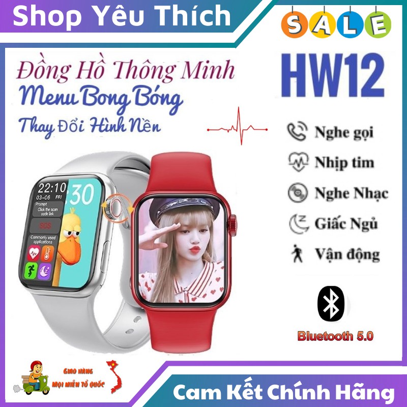 Đồng Hồ Thông Minh ⭐FREE SHIP⭐ Đồng Hồ Thông Minh HW12 Bản Siêu Cấp Nghe Gọi Trực Tiếp, Màn Hình Tràn Viền