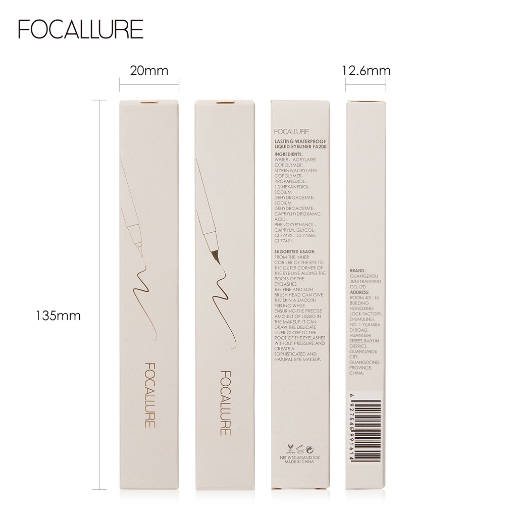 Kẻ Mắt Focallure Cao Cấp, Eyeliner Lâu Trôi Chống Thấm Nước Nhanh Khô - FA91 FA200