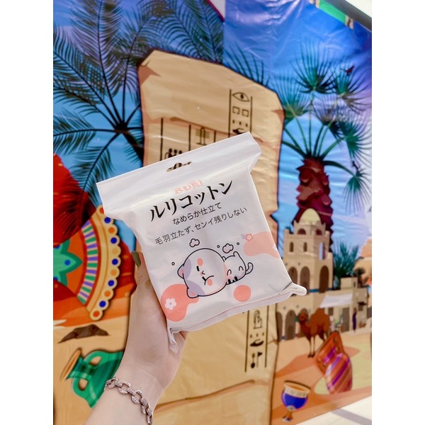 Bông Tẩy Trang RURI Japan Cotton không xơ bông 100miếng