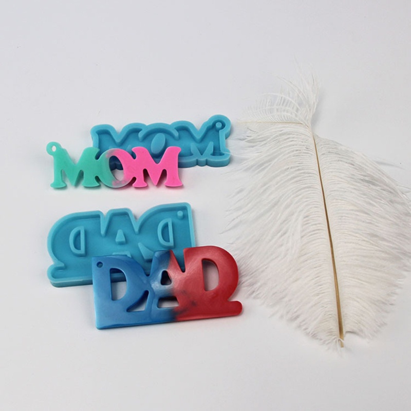 Bộ 2 Khuôn Silicone Làm Mặt Vòng cổ Hình Chữ DAD Và MOM