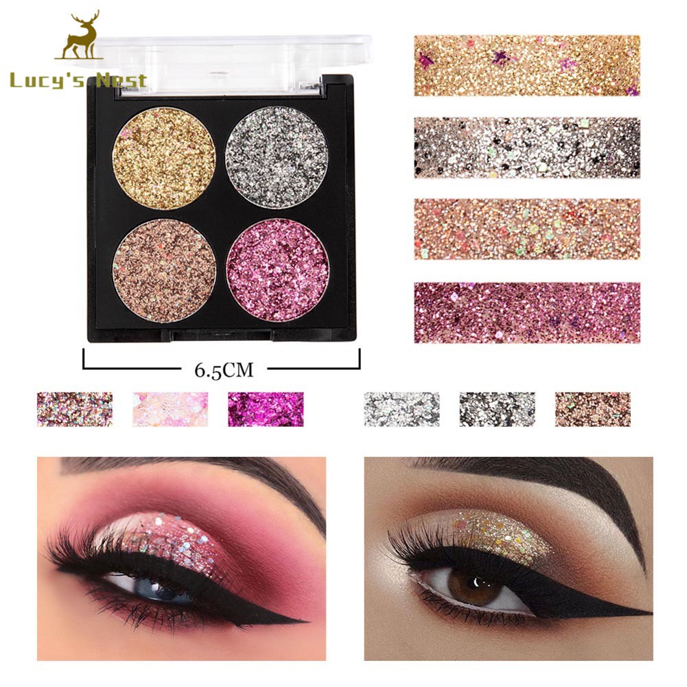 (Hàng Mới Về) Bảng Phấn Mắt 4 Màu Kim Sa Lấp Lánh Lâu Trôi Cho Nữ | BigBuy360 - bigbuy360.vn