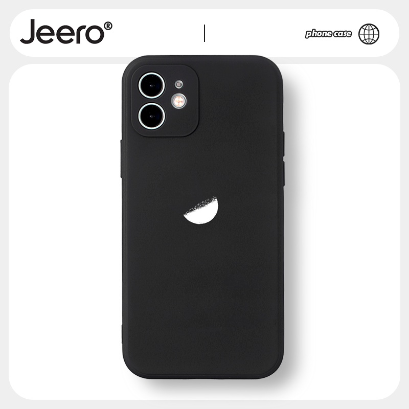 Ốp lưng JEERO mềm hoạt hình cặp đôi dễ thương đẹp độc lạ đen cho 14 13 12 11 Pro Max SE 2020 X XR XS 8 7 ip 6S 6 Plus kute HFF633