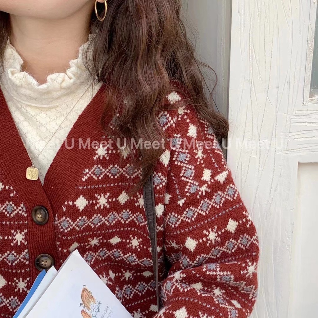 Áo khoác cardigan dệt kim tay dài cổ chữ V đính đá phong cách Nhật Bản mới 2021 cho nữ