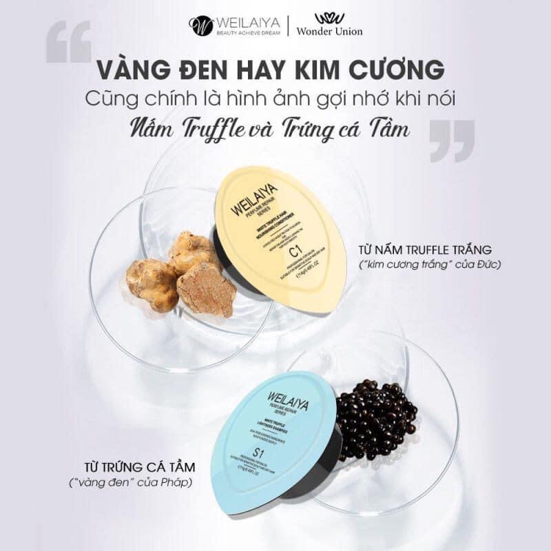 Set mini dầu gội phục hồi tóc hư tổn đa tầng Nấm Truffle Weilaiya hương nước hoa