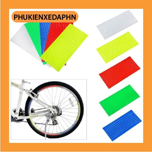 Miếng dán phản quang vành niềng xe đạp thể thao nhều màu