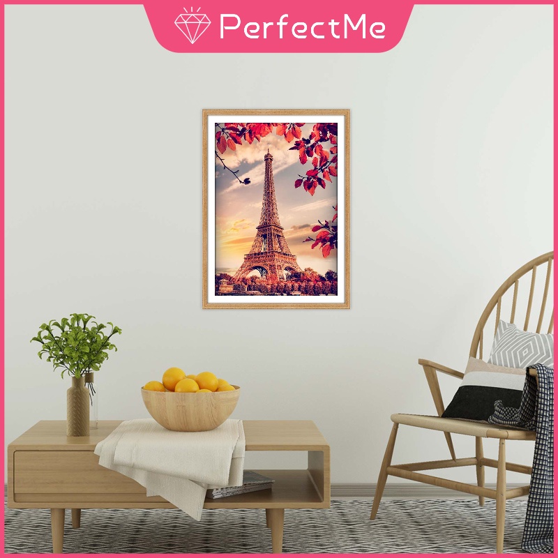 Tranh đính đá 5D tự làm hình tháp Eiffel 30X40 trang trí nhà cửa