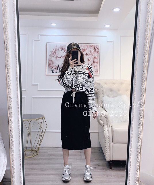 Set áo croptop báo+chân váy bút chì xuất Nhật cao cấp giá sỉ,kèm ảnh thật-annalee18