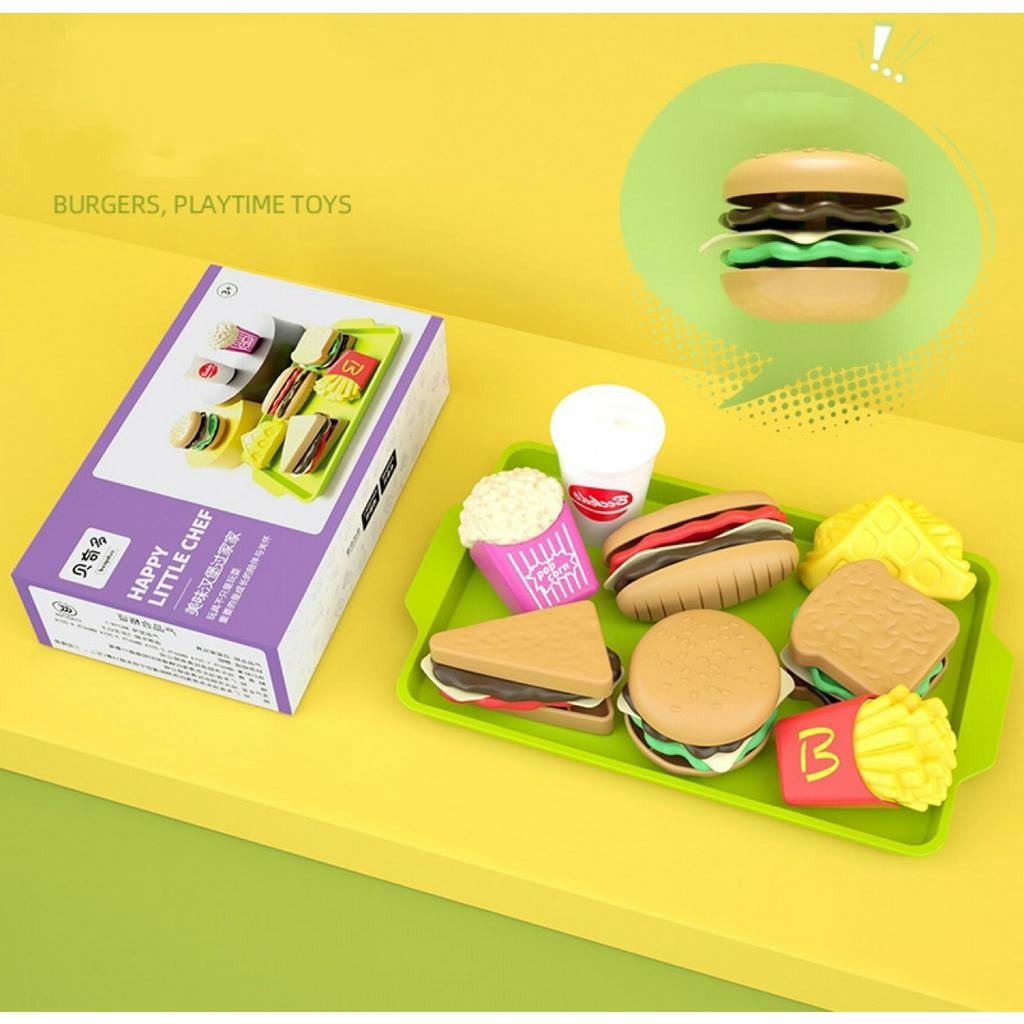 Combo Đồ Hàng Macdonal 9 Món Hamburger,Khoai Tây Chiên,Coca,Bỏng Ngô,Bánh Mỳ Kẹp