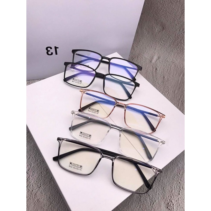 Gọng kính mắt nam nữ  Miineyewear nhựa dẻo mắt vuông to đeo đi đường chống bụi 8222