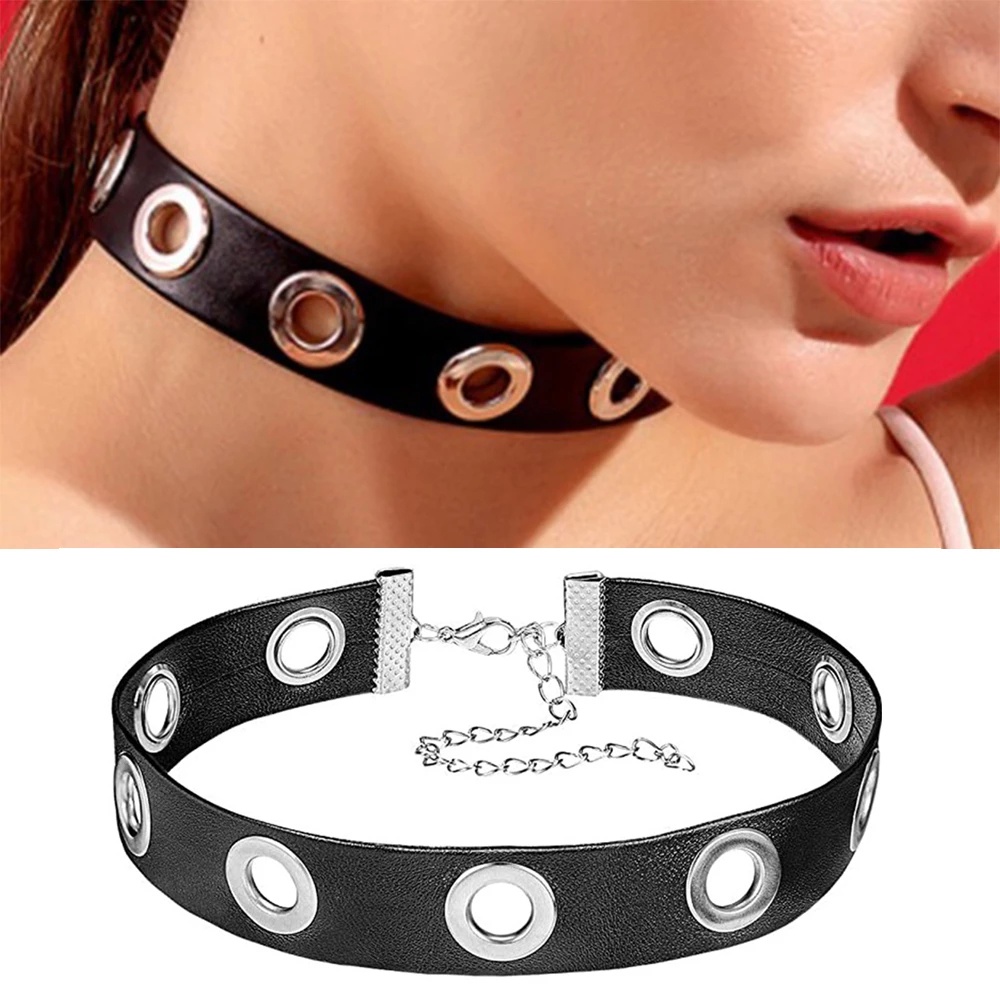 Vòng Cổ Choker Da PU Phong Cách Gothic Punk Cá Tính Dành Cho Nam Và Nữ