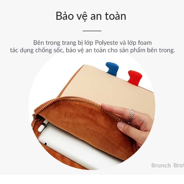 Túi đựng máy tính bảng ipad 11inch Bread Brunch Brother bằng vải phong cách Hàn Quốc chống sốc - FUNSHOP - Cobi Home