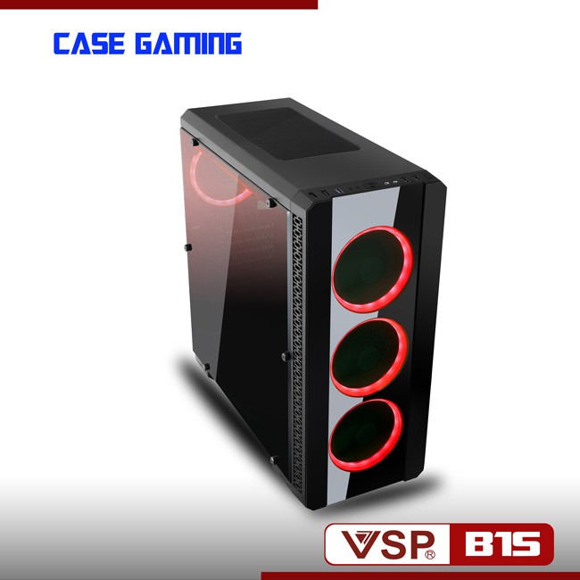 Case Vision B15 Gaming (Mặt gương + Hông trong suốt) hỗ trợ đèn led cực đẹp bảo hành 1 tháng 1 đổi 1
