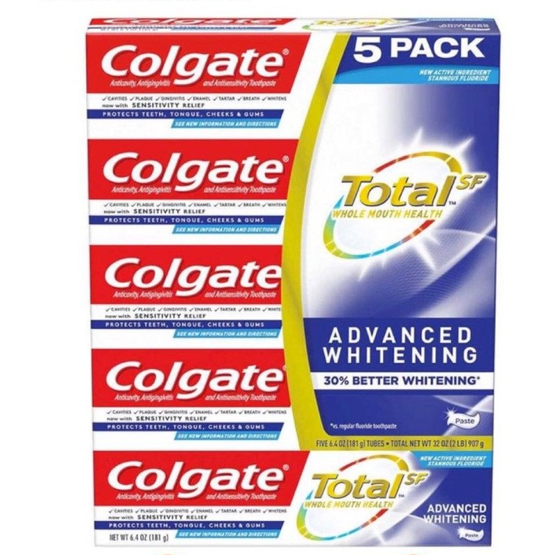 (HÀNG MỸ) Kem Đánh Răng Colgate Total SF Advanced Whitening Của Mỹ 181G