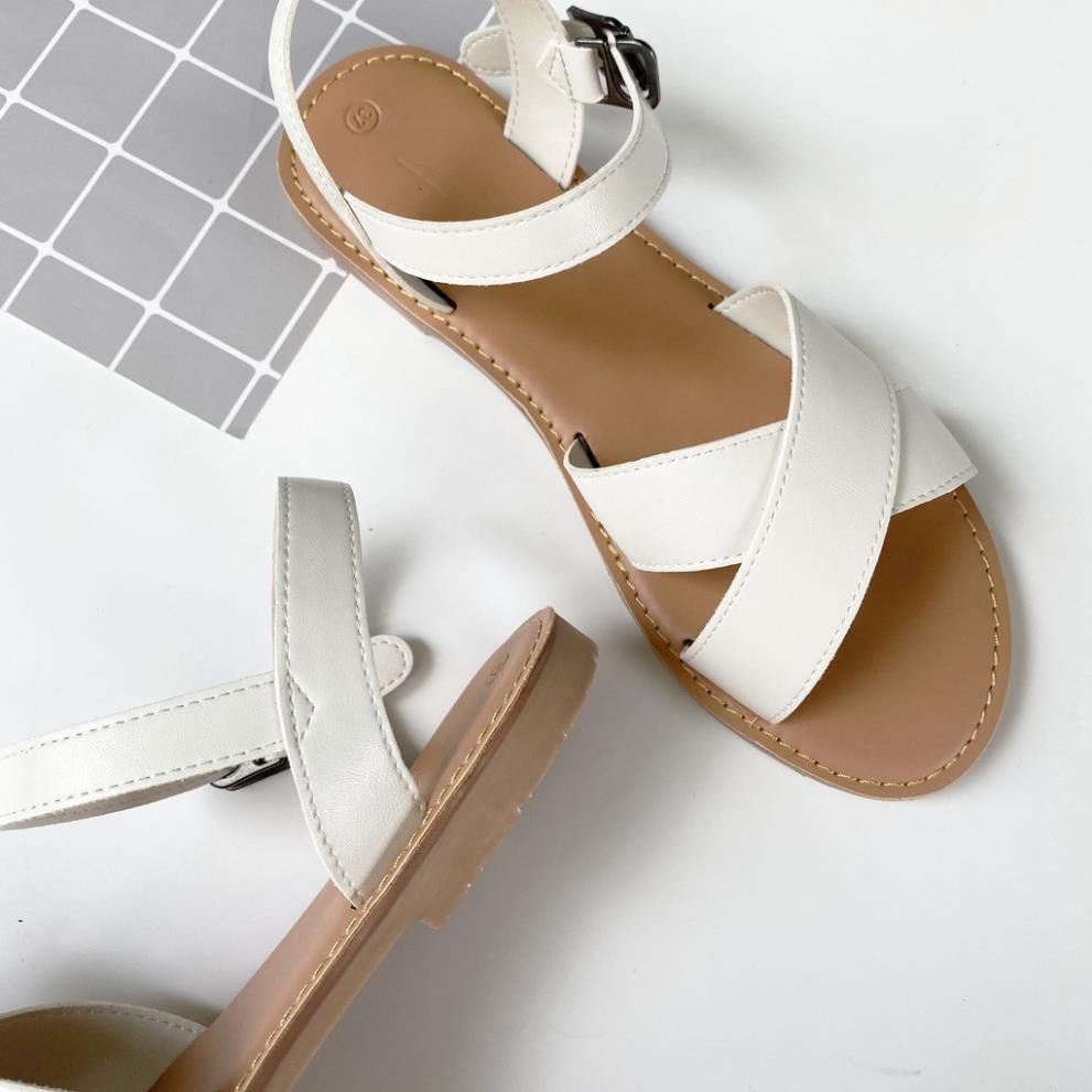 🔒 Giày Sandal Nữ Đế Bệt Đi Học Có Quai Hậu Xinh Xắn S01