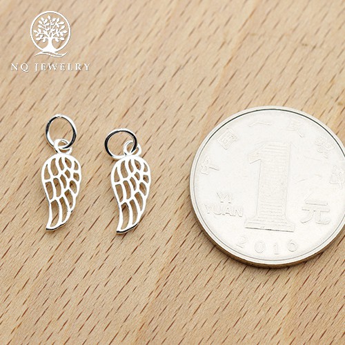 Phụ kiện Charm bạc Mặt cánh thiên thần treo - NQ Jewelry