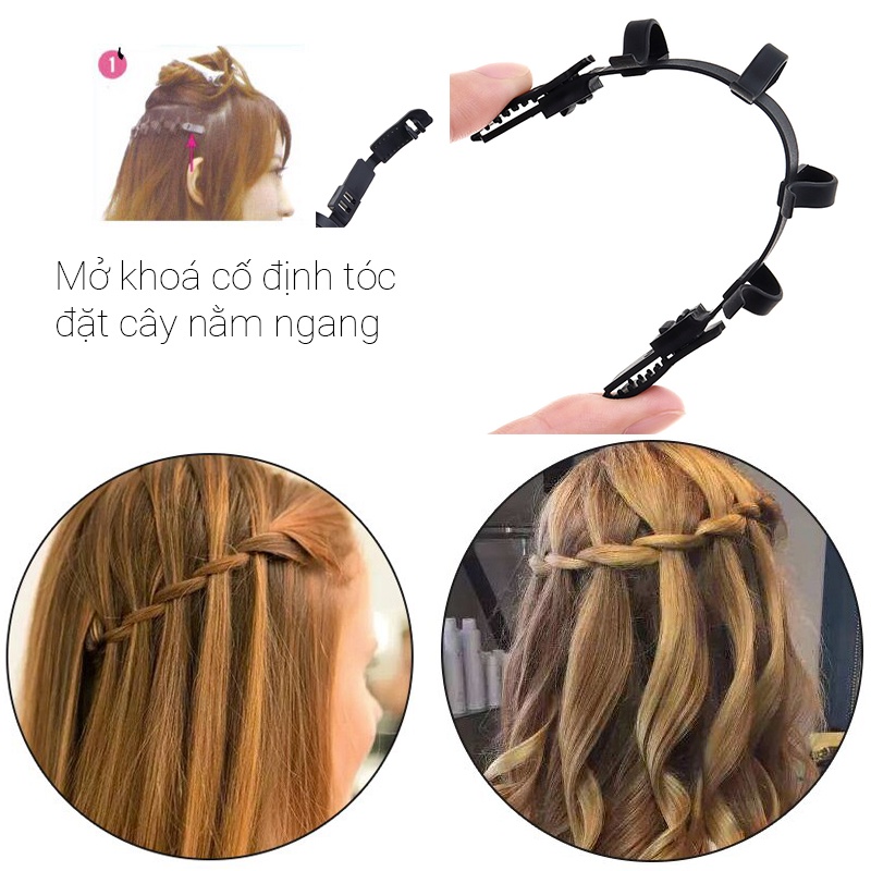 Dụng cụ tết tóc chân rết ngang tạo kiểu waterfall hair braid tool KepTocMot