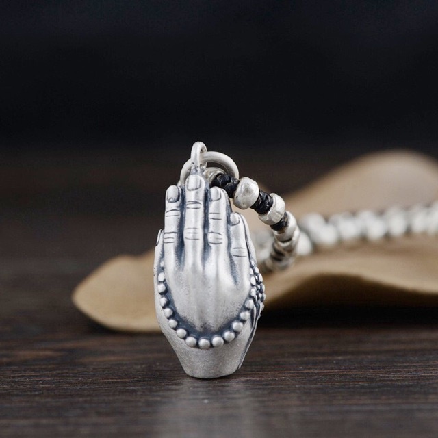 SỈ SIÊU RẺ  Mặt dây chuyền bạc bàn tay Phật cầu bình an, hàng đẹp - Bạc chuẩn loại 1, PH831