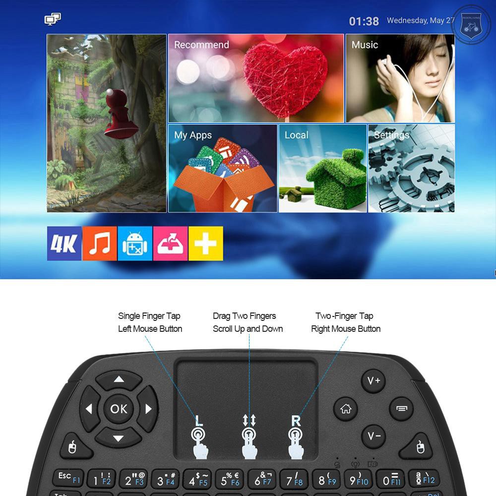 ☞[ready stock]Spanish Version 2.4GHz Wireless Keyboard Touchpad Mouse Handheld Remote Control for TV BOX Smart TV PC Notebook