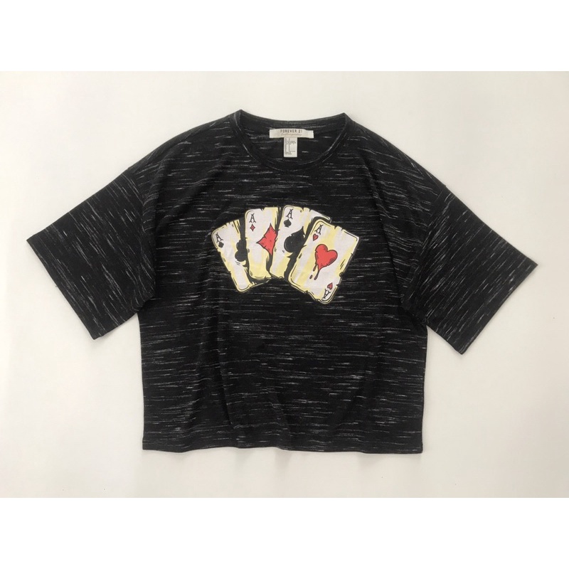 Áo thun cánh dơi form croptop in lá bài long vnxk