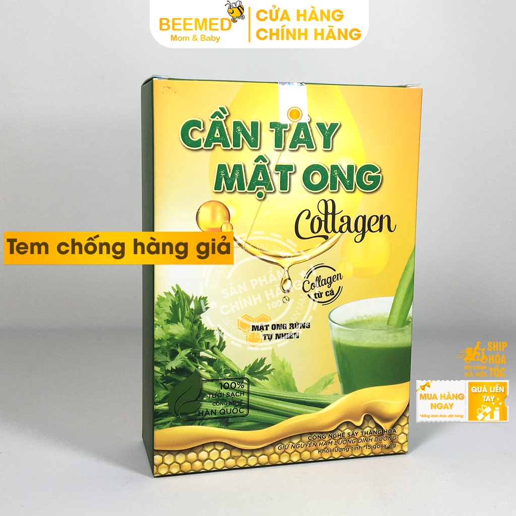 Bột cần tây mật ong có thêm Collagen, hỗ trợ giảm cân, đẹp da, bổ sung chất xơ, giảm béo, ngăn lão hóa, mỡ máu