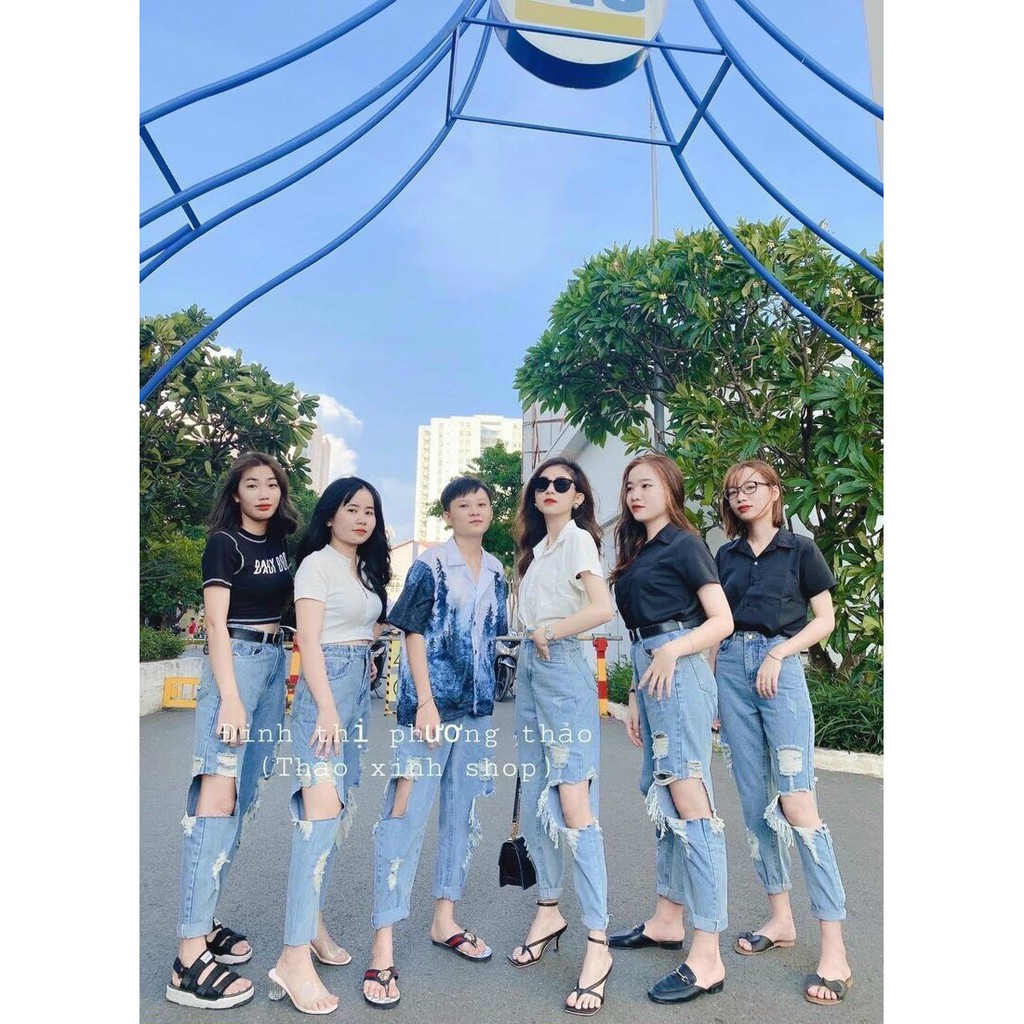 Quần baggy rách tả tơi siêu cool hot