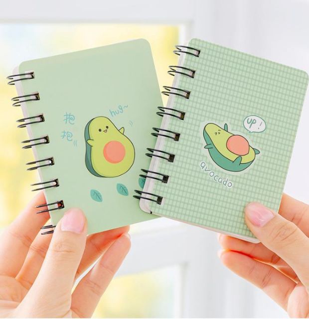 Sổ TRÁI BƠ siêu cute - Mini cầm tay xinh tiện dụng -  Sổ ghi chép lò xo dễ thương giá rẻ - Quà tặng bạn bè