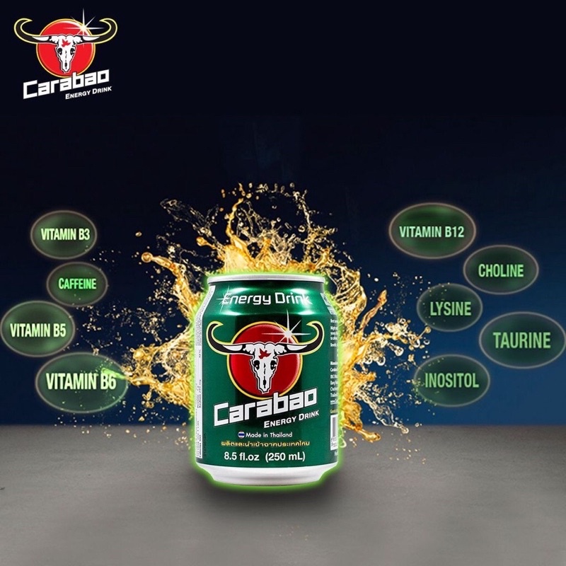 Nước tăng lực Carabao lon 250ml (lon lẻ)