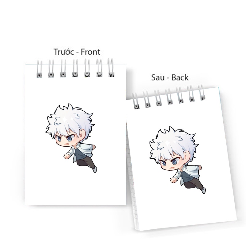 Sổ tay in hình Người đại diện thời gian lò xo 6x10 ghi chú tiện lợi học tập xinh xắn anime chibi