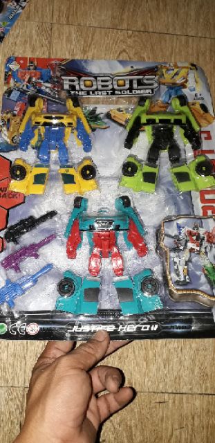 Sét 3 mô hình Robots lắp ráp biến thành xe bằng nhựa rất đẹp