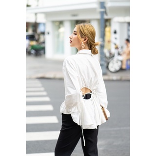 Áo sơ mi trắng nữ kiểu rút dây phần lưng Labella Shirt Reverclothings