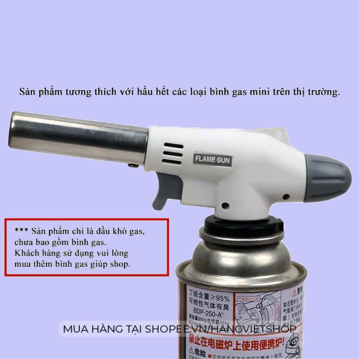 Đèn khò gas cầm tay, đầu khò ga có mồi lửa sử dụng cho bình gas mini