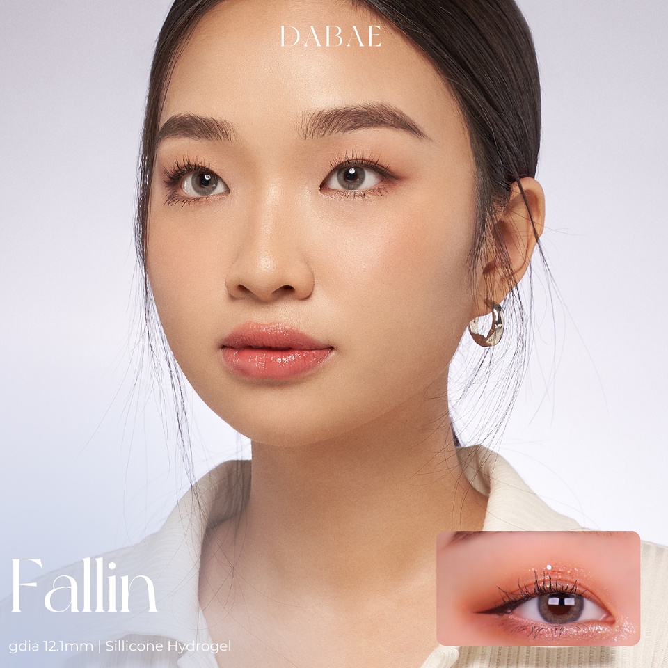 Lens mắt cận xám nâu tự nhiên Hàn Quốc FALLIN có độ cận